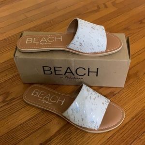 💕 Beach Cabana Silver Spot/Cow Hair Sandals 💕